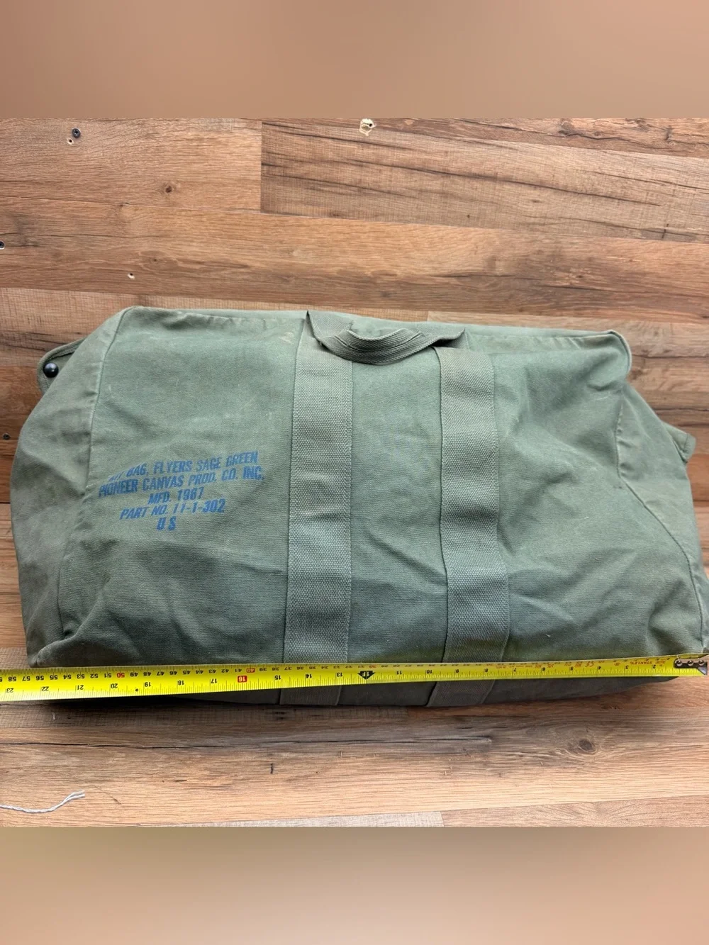 Military US Army Zipper Flyers Kit Vintage 1967 Canvas Duffel Bag i 22”x16”